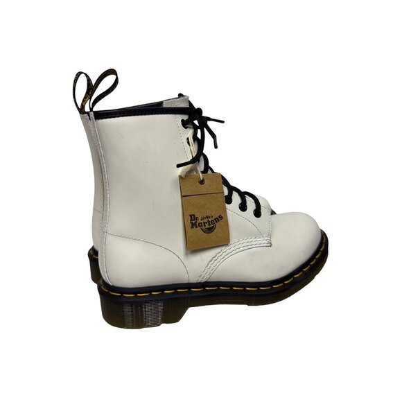 Dr Martens 1460 Women's Boots Patent Smooth Leather Combat White Size 7 NEW SPOT - Picture 5 of 11